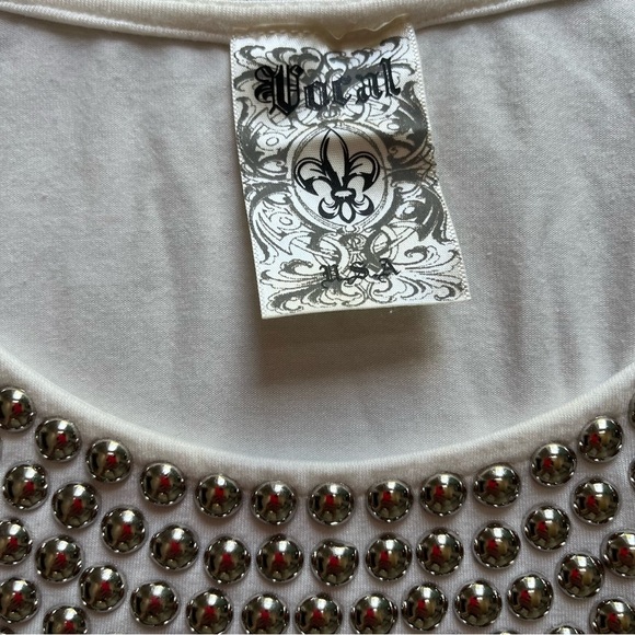 Vocal Brand White Grommet Top M - Picture 5 of 7